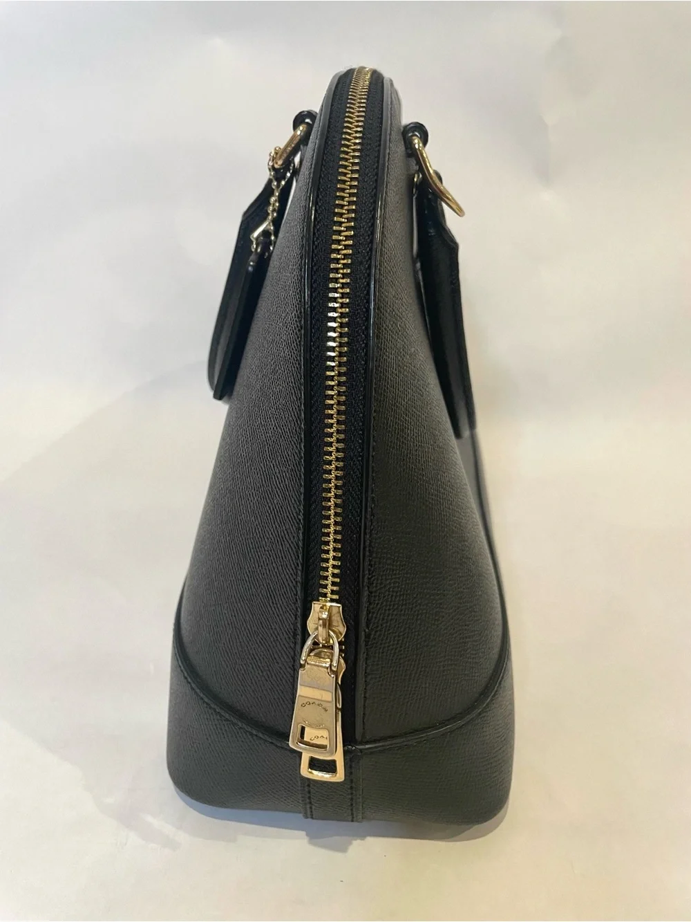 Coach Black Saffiano Dome Satchel with Wallet and Detachable Strap